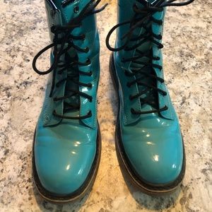 Mock Doc Martins bright blue